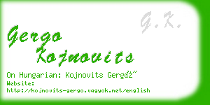 gergo kojnovits business card